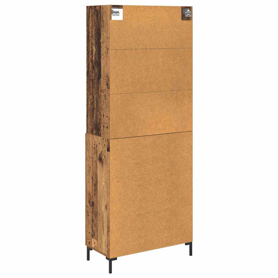Hoge kast met lade Oud Hout 69,5 x 32,5 x 180 cm Bewerkt hout