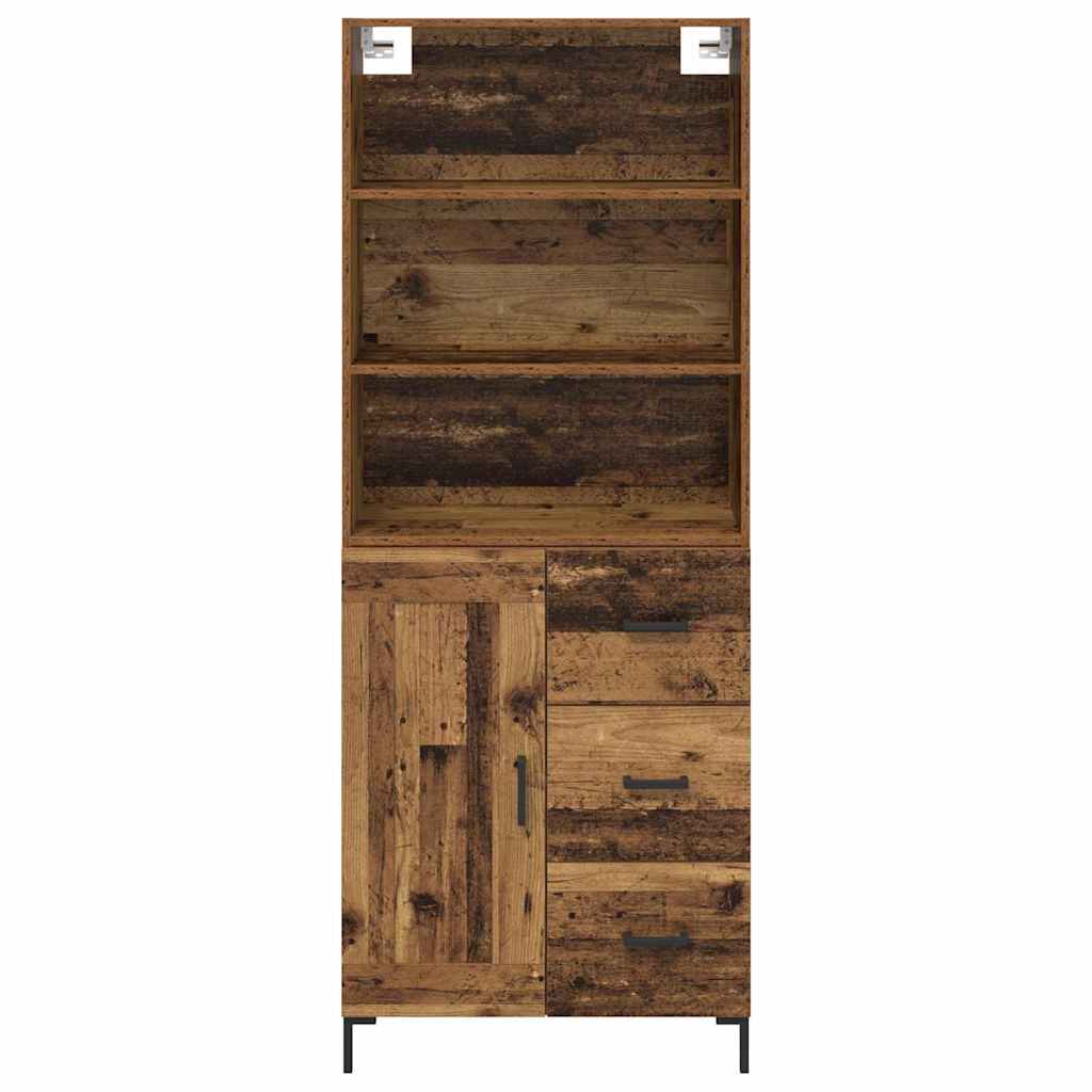 Hoge kast met lade Oud Hout 69,5 x 32,5 x 180 cm Bewerkt hout