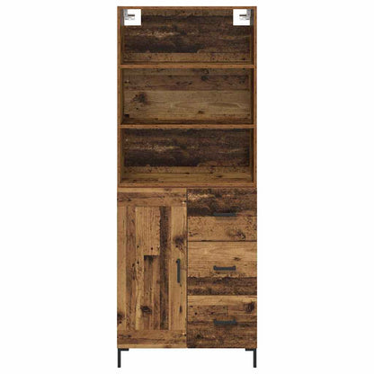 Hoge kast met lade Oud Hout 69,5 x 32,5 x 180 cm Bewerkt hout
