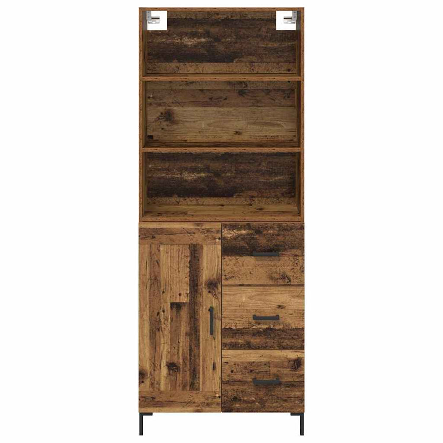 Hoge kast met lade Oud Hout 69,5 x 32,5 x 180 cm Bewerkt hout