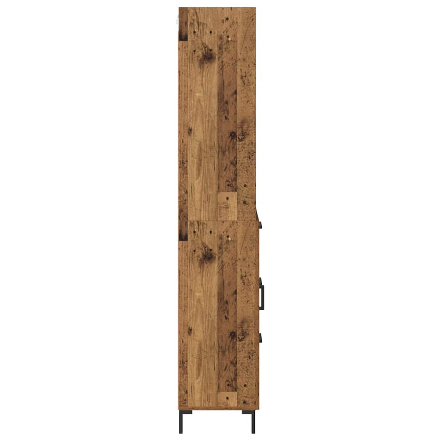 Hoge kast met lade Oud Hout 69,5 x 32,5 x 180 cm Bewerkt hout