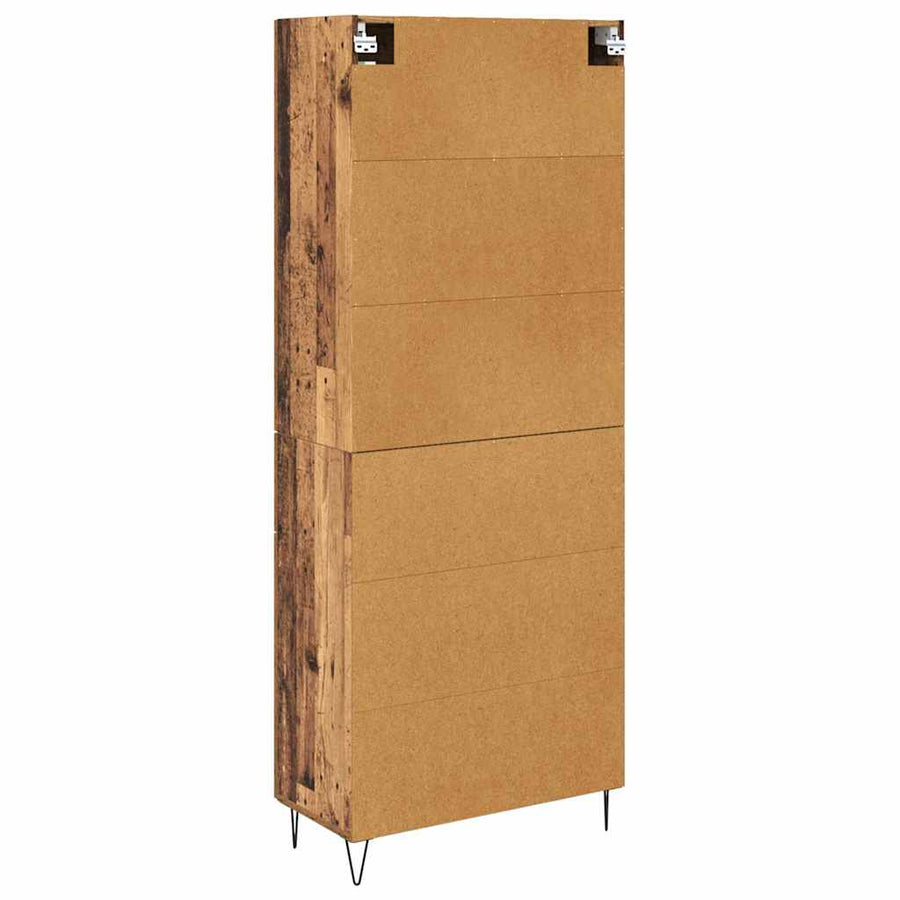 Highboard met lade Oud Hout 69,5 x 34 x 180 cm Bewerkt hout
