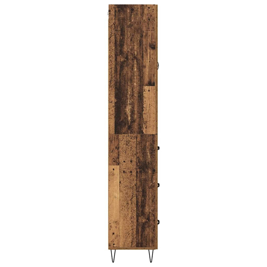 Highboard met lade Oud Hout 69,5 x 34 x 180 cm Bewerkt hout