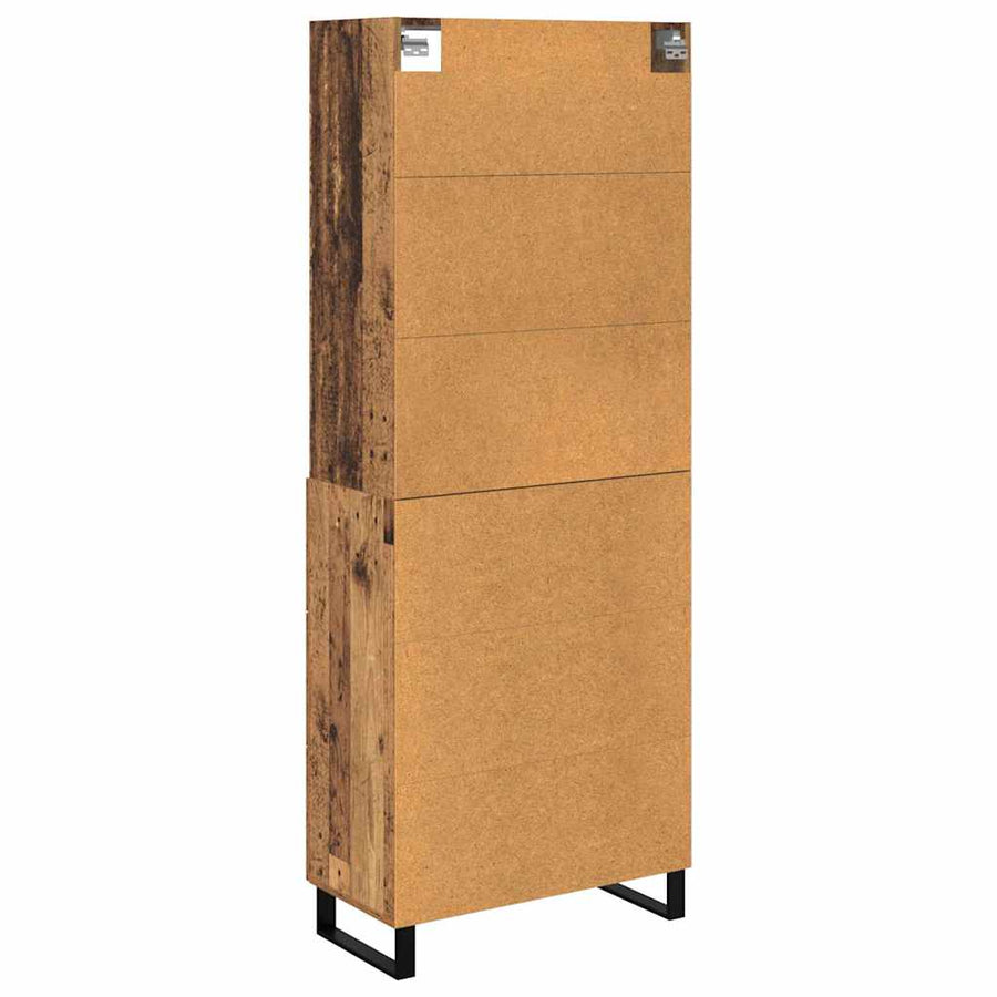 Highboard Oud hout 69,5 x 34 x 180 cm Bewerkt hout