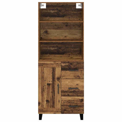 Highboard Oud hout 69,5 x 34 x 180 cm Bewerkt hout