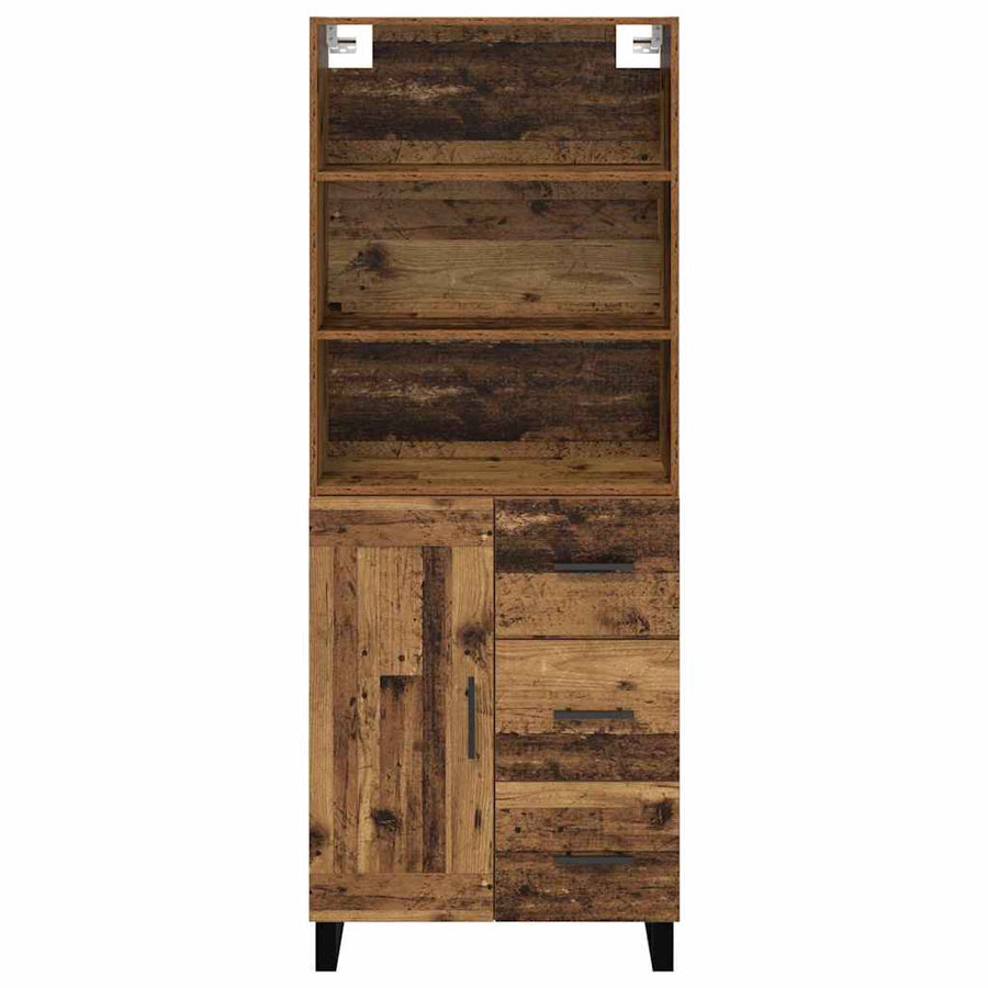 Highboard Oud hout 69,5 x 34 x 180 cm Bewerkt hout