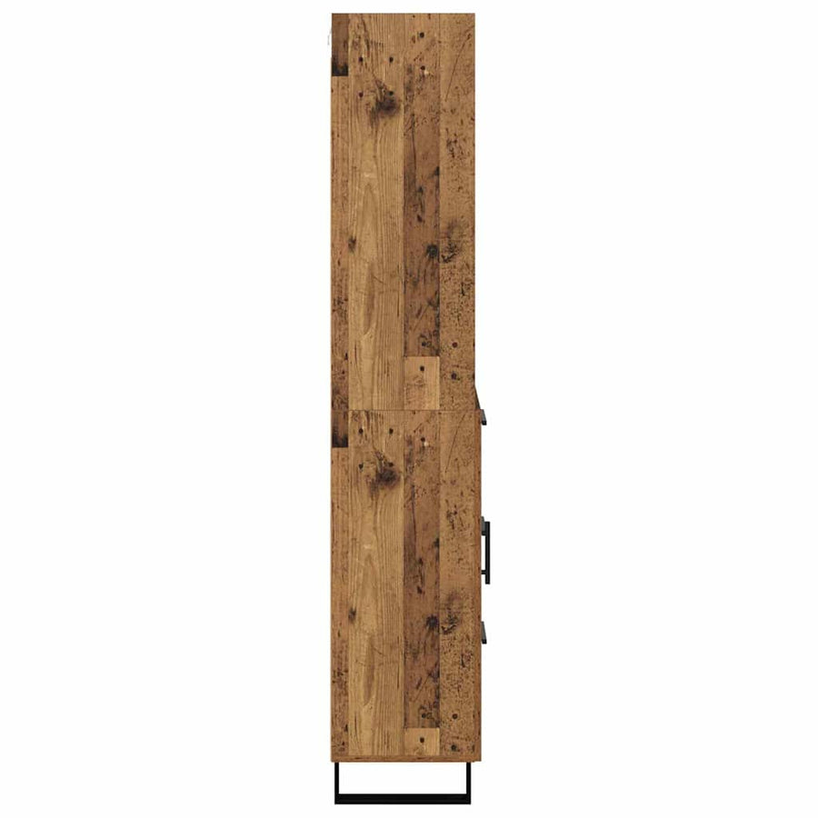 Highboard Oud hout 69,5 x 34 x 180 cm Bewerkt hout