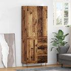 Hoge kast met lade 69.5x34x180 cm oud hout