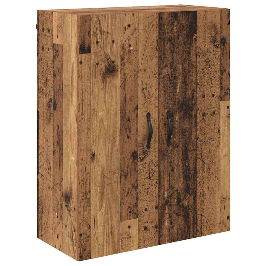 Hoge kast met lade 2 pcs Oud Hout Geengineerd Hout en Glas