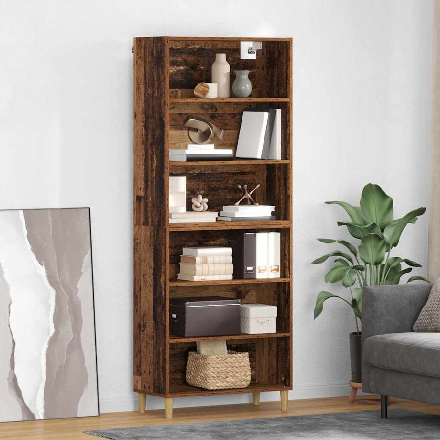 Hoge kast Oud Hout 69,5 x 32,5 x 180 cm Bewerkt hout
