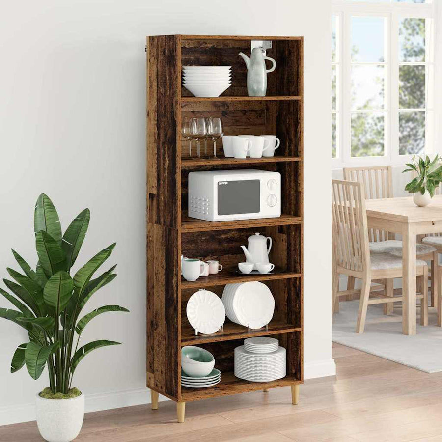 Hoge kast Oud Hout 69,5 x 32,5 x 180 cm Bewerkt hout