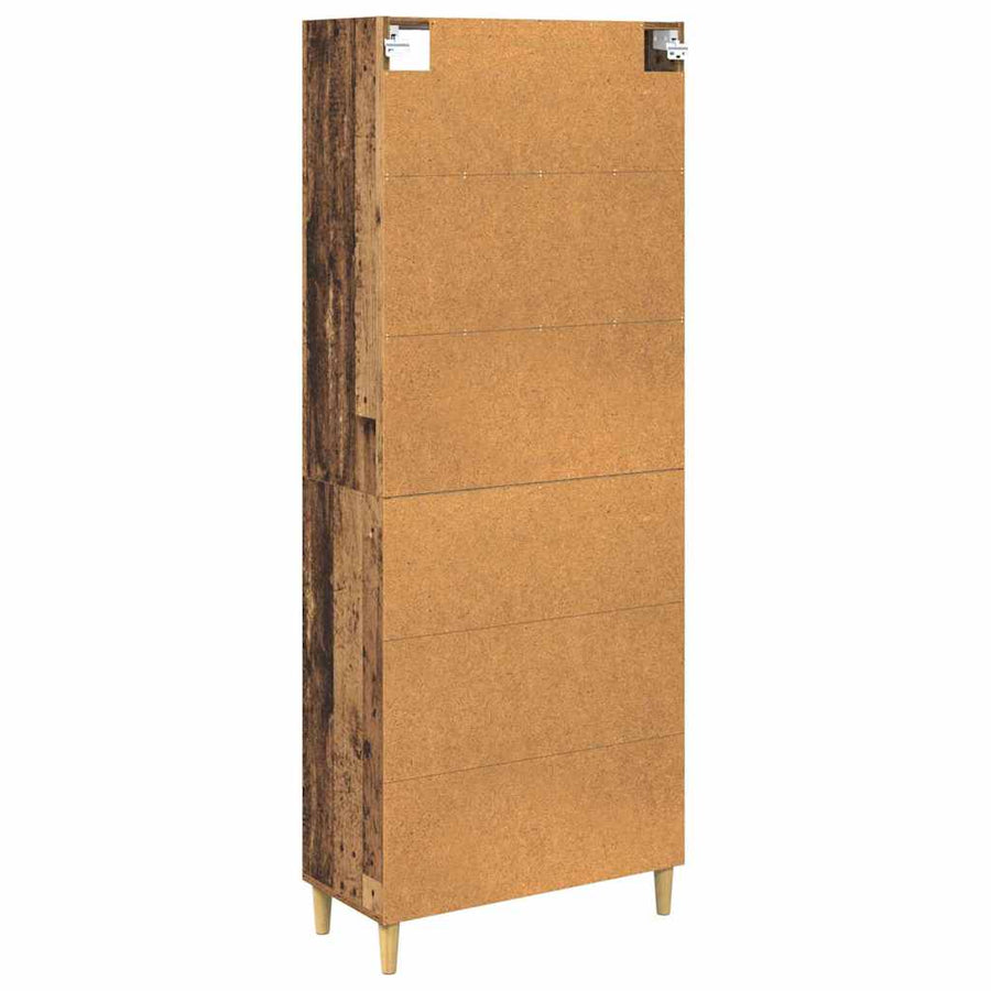 Hoge kast Oud Hout 69,5 x 32,5 x 180 cm Bewerkt hout