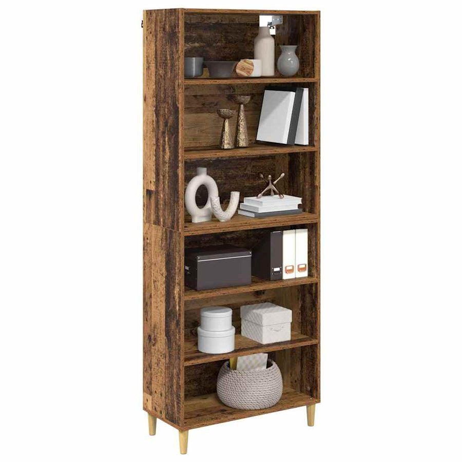 Hoge kast Oud Hout 69,5 x 32,5 x 180 cm Bewerkt hout