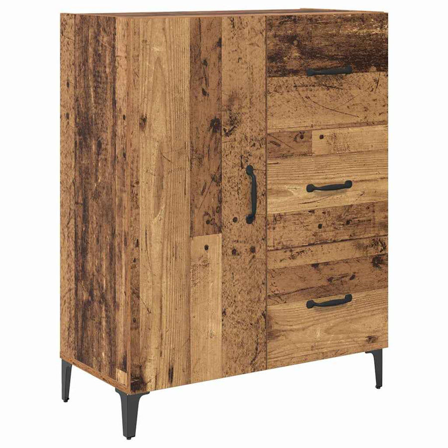 Highboard met lade Oud Hout 69,5 x 34 x 180 cm Bewerkt hout