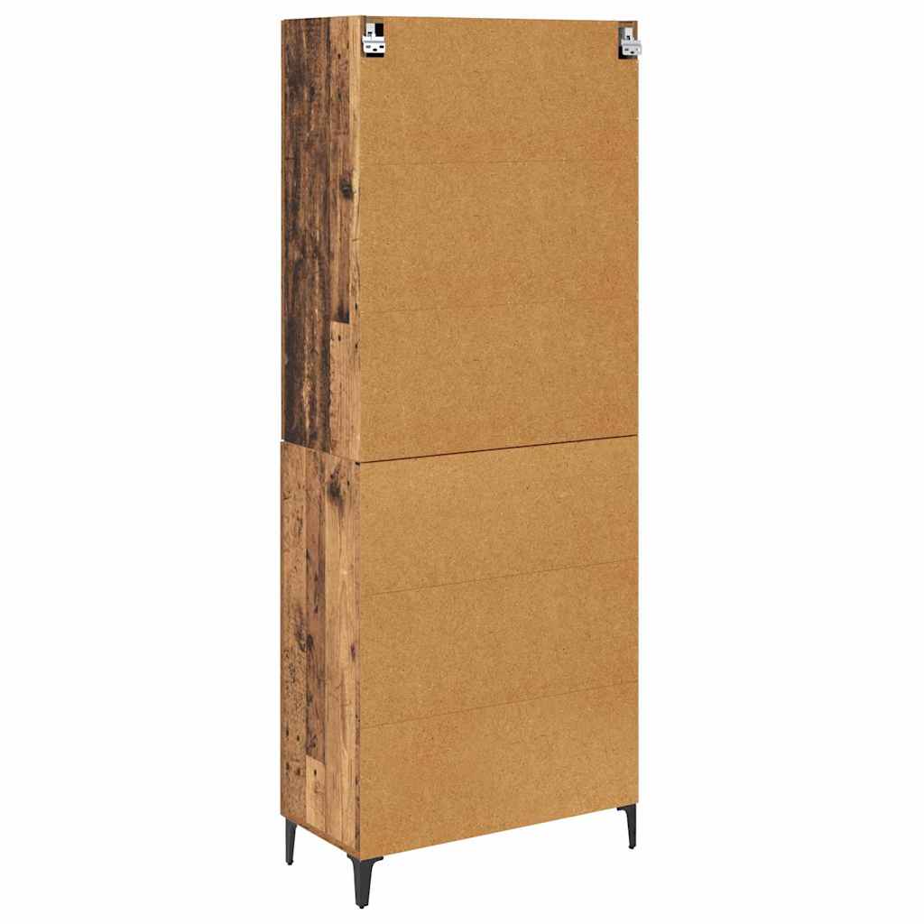 Highboard met lade Oud Hout 69,5 x 34 x 180 cm Bewerkt hout