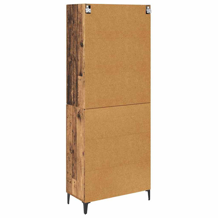 Highboard met lade Oud Hout 69,5 x 34 x 180 cm Bewerkt hout
