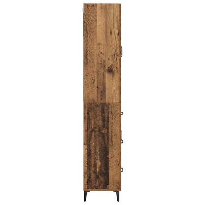 Highboard met lade Oud Hout 69,5 x 34 x 180 cm Bewerkt hout
