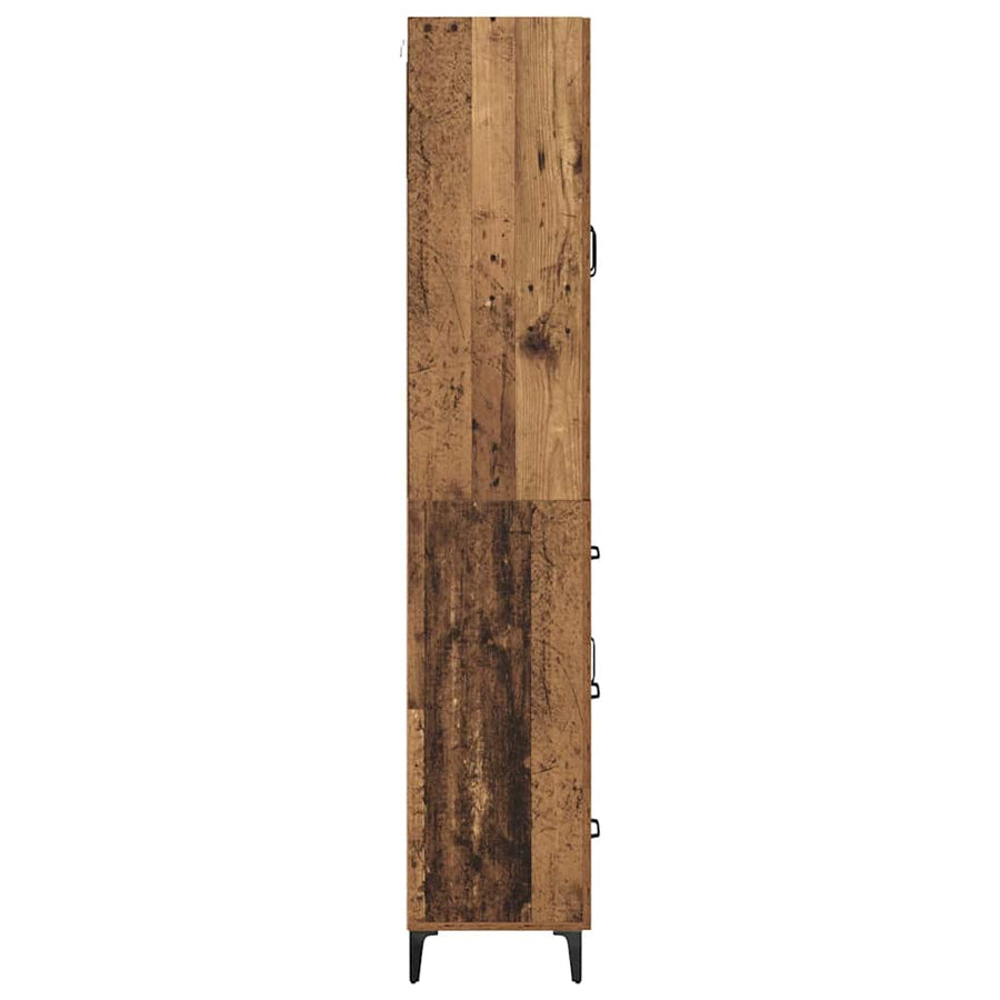 Highboard met lade Oud Hout 69,5 x 34 x 180 cm Bewerkt hout