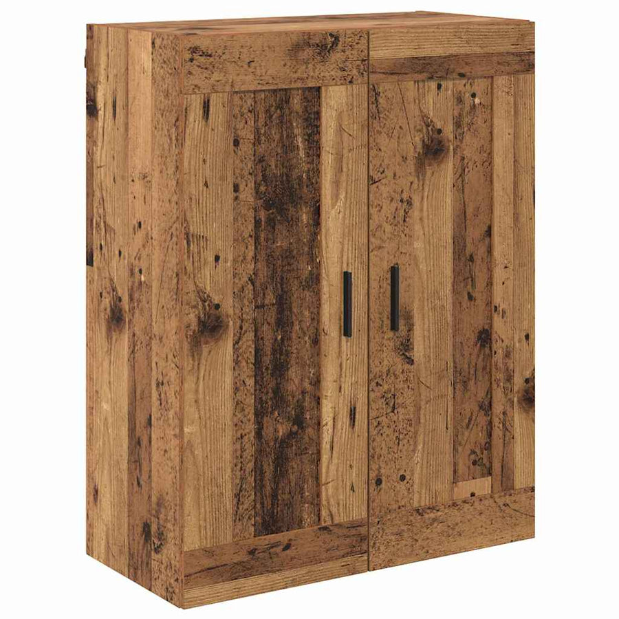 Hoge kast met lade 2 pcs Oud Hout Geengineerd Hout en Glas