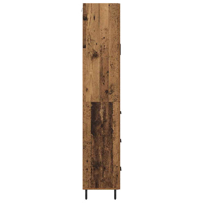 Hoge kast met lade 2 pcs Oud Hout Geengineerd Hout en Glas