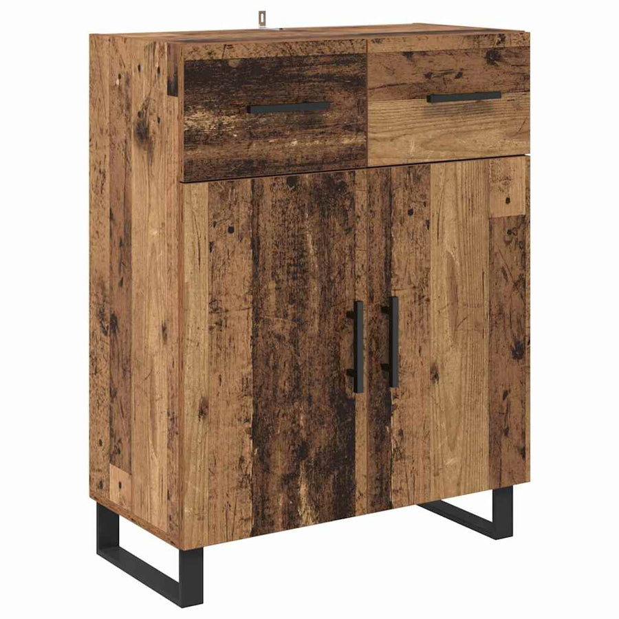 Hoge kast Oud Hout 69,5 x 34 x 180 cm Geengineerd Hout en Glas