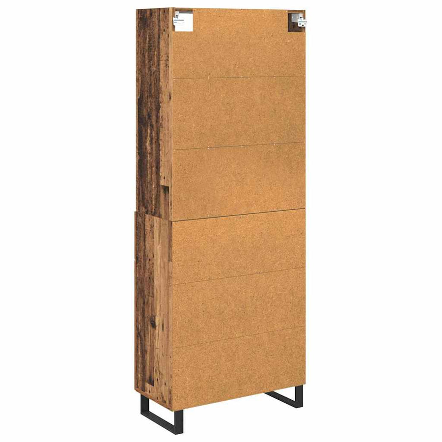 Hoge kast Oud Hout 69,5 x 34 x 180 cm Geengineerd Hout en Glas