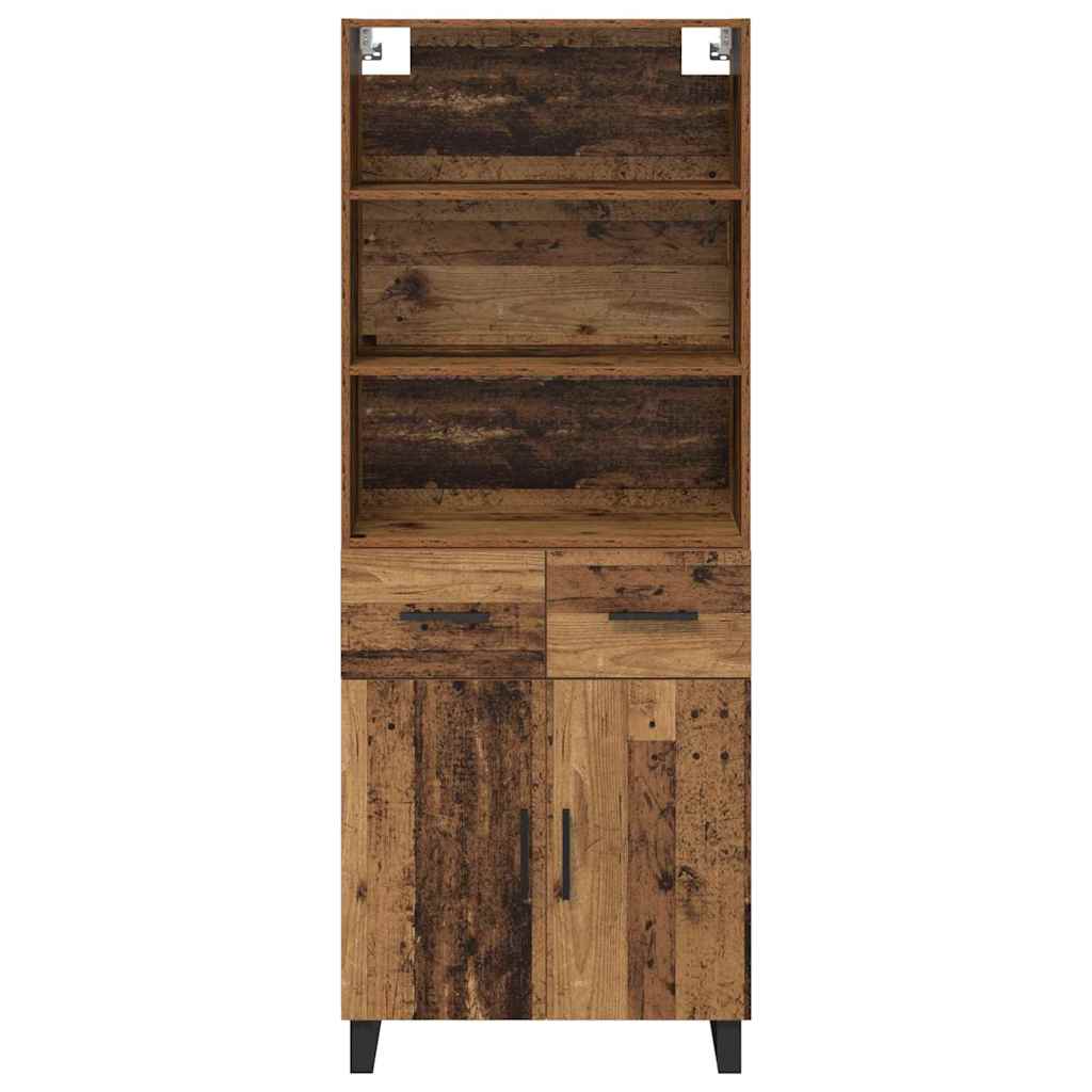 Hoge kast Oud Hout 69,5 x 34 x 180 cm Geengineerd Hout en Glas