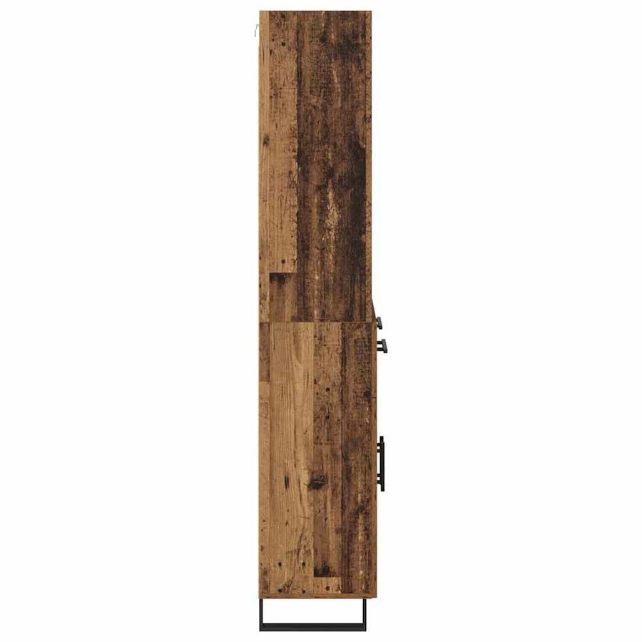 Hoge kast Oud Hout 69,5 x 34 x 180 cm Geengineerd Hout en Glas