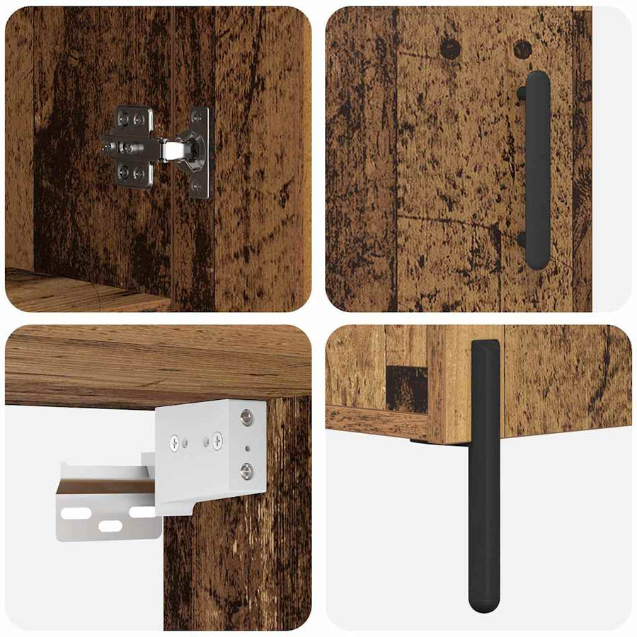 Hoge kast Oud Hout 69,5 x 32,5 x 180 cm Bewerkt hout