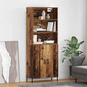 Hoge kast 69,5x32,5x180 cm bewerkt hout oud hout