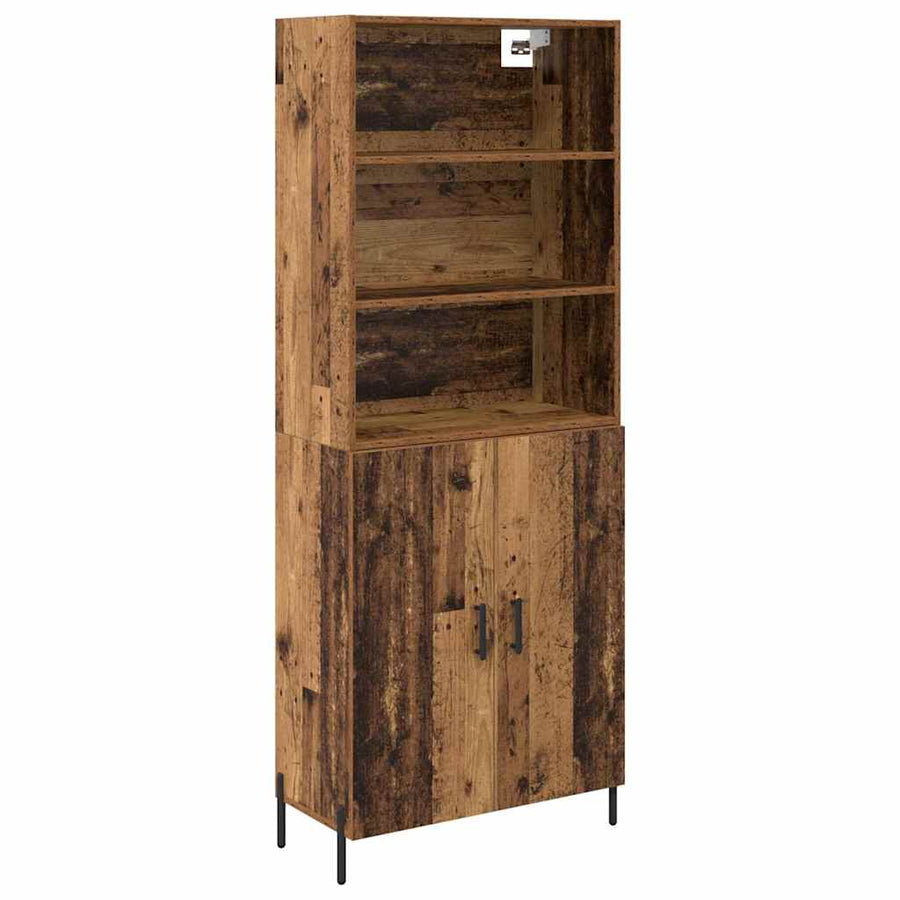 Hoge kast Oud Hout 69,5 x 32,5 x 180 cm Bewerkt hout