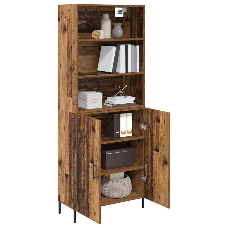 Hoge kast Oud Hout 69,5 x 32,5 x 180 cm Bewerkt hout