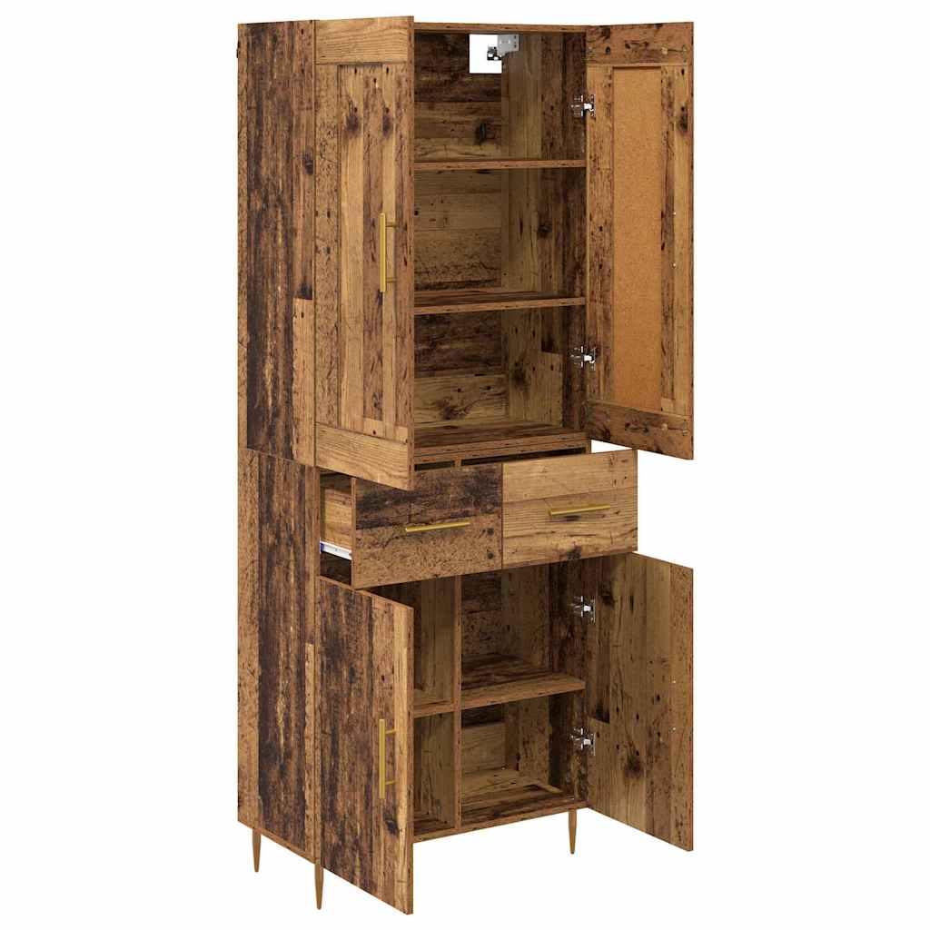 Hoge kast met lade Oud Hout 69,5 x 34 x 180 cm Bewerkt hout