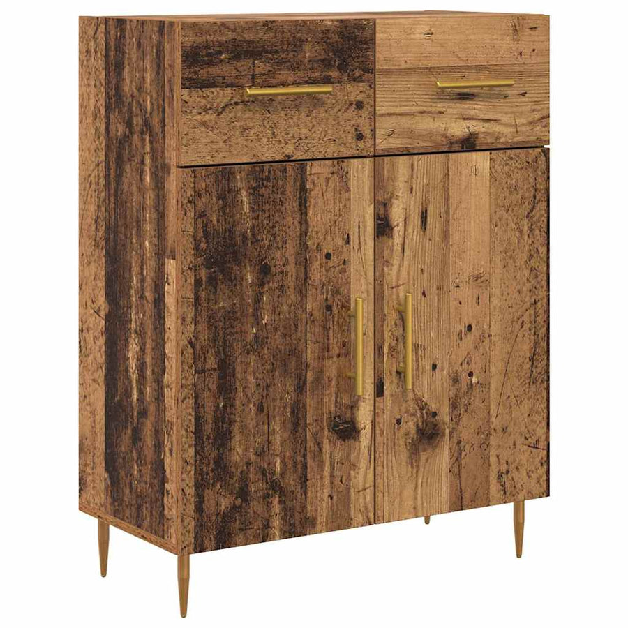 Hoge kast met lade Oud Hout 69,5 x 34 x 180 cm Bewerkt hout
