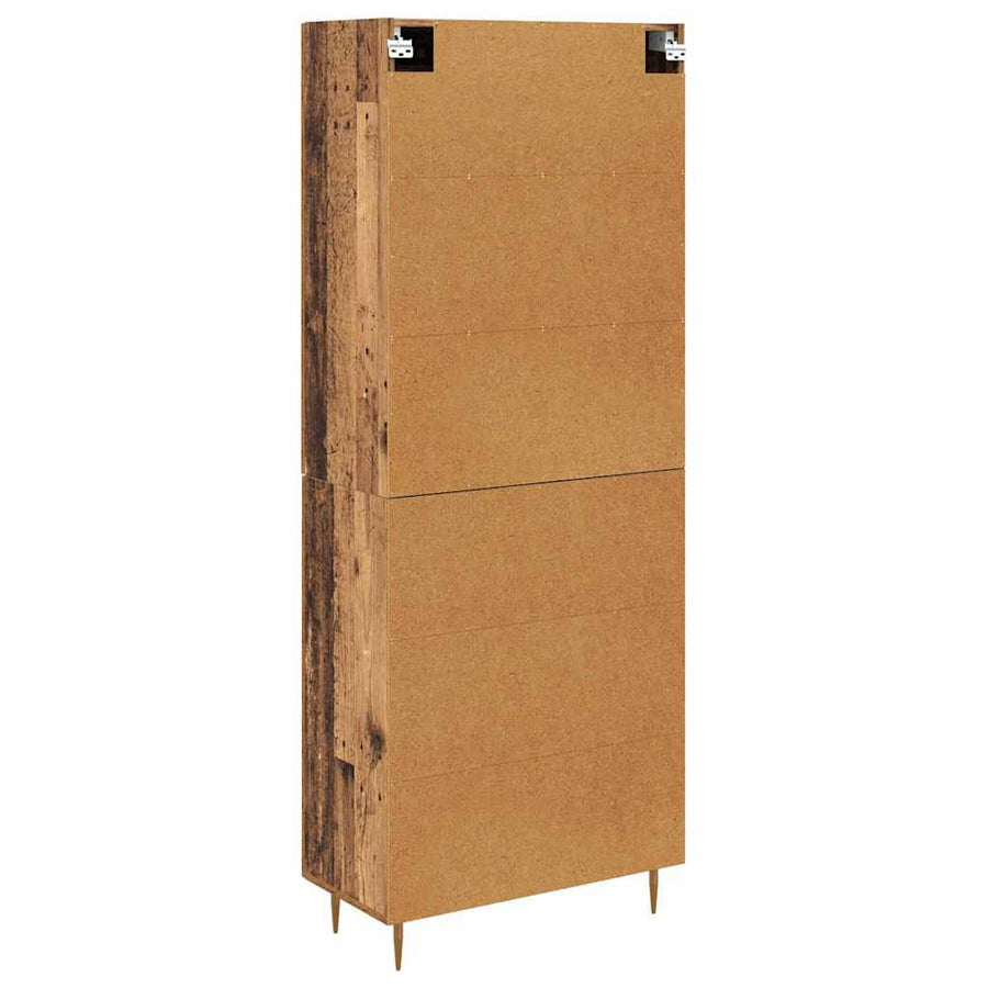 Hoge kast met lade Oud Hout 69,5 x 34 x 180 cm Bewerkt hout