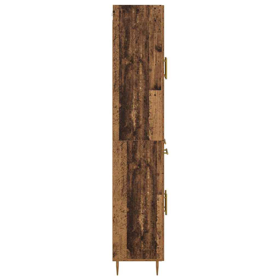 Hoge kast met lade Oud Hout 69,5 x 34 x 180 cm Bewerkt hout