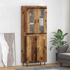 Tall cabinet 2 pcs Old Wood Carved wood