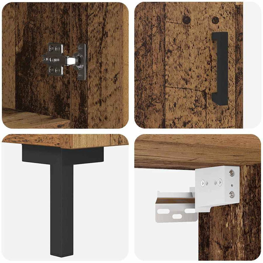 Highboard Oud Hout 69,5 x 34 x 180 cm Bewerkt hout