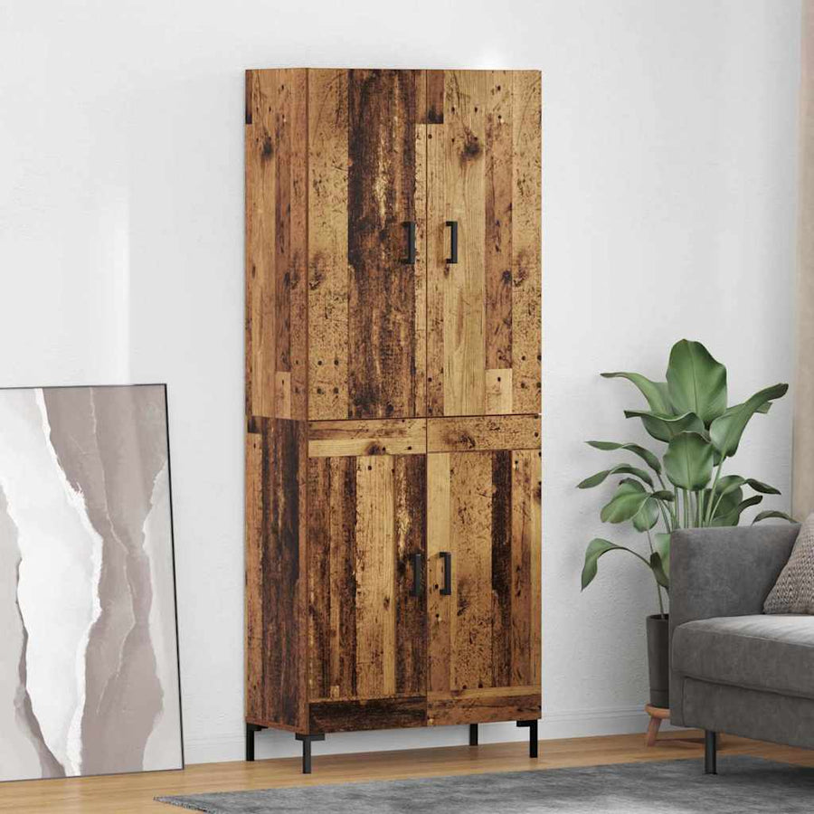 Highboard Oud Hout 69,5 x 34 x 180 cm Bewerkt hout