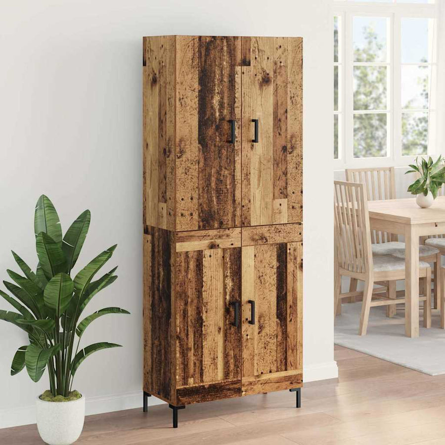 Highboard Oud Hout 69,5 x 34 x 180 cm Bewerkt hout