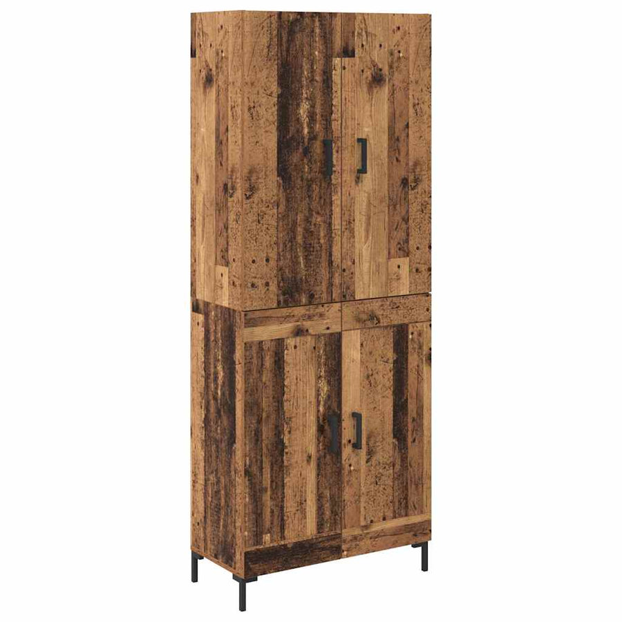 Highboard Oud Hout 69,5 x 34 x 180 cm Bewerkt hout