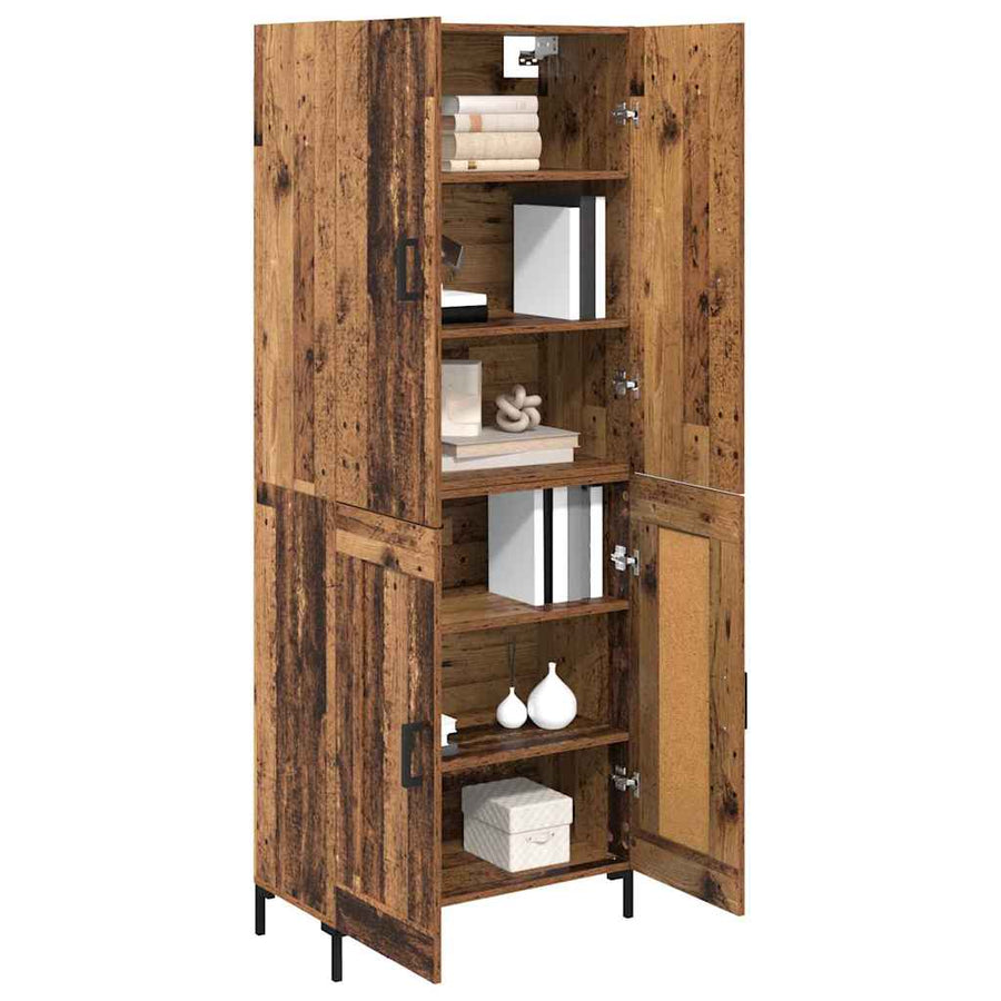 Highboard Oud Hout 69,5 x 34 x 180 cm Bewerkt hout