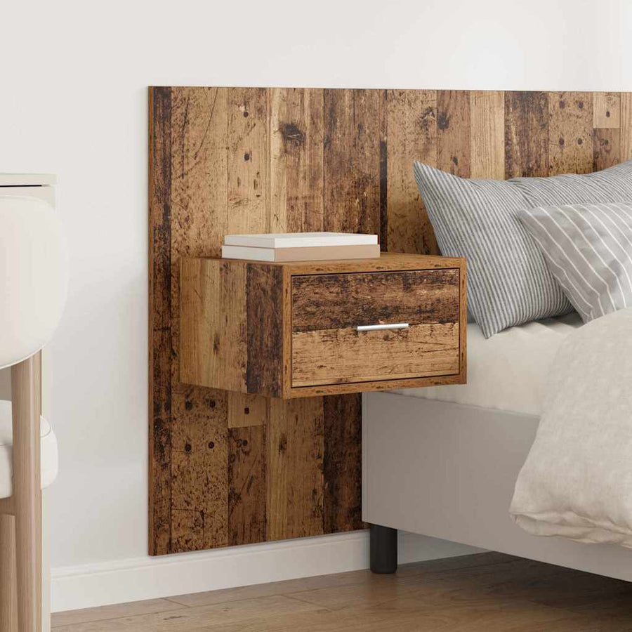 Hoofdbord Met Kast met lade 3 pcs Oud Hout Bewerkt hout