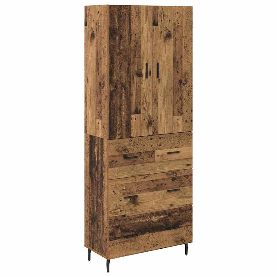 Hoge kast Oud Hout 69,5 x 34 x 180 cm Geengineerd Hout en Glas