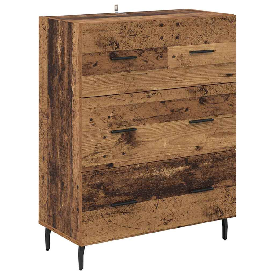 Hoge kast Oud Hout 69,5 x 34 x 180 cm Geengineerd Hout en Glas