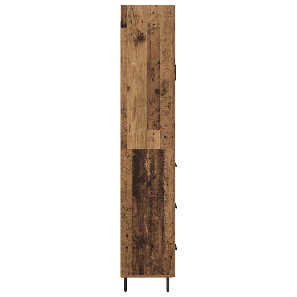 Hoge kast Oud Hout 69,5 x 34 x 180 cm Geengineerd Hout en Glas