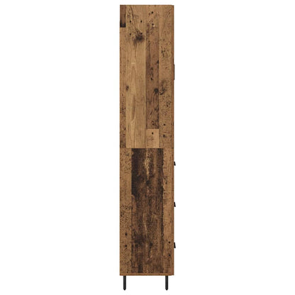 Hoge kast Oud Hout 69,5 x 34 x 180 cm Geengineerd Hout en Glas