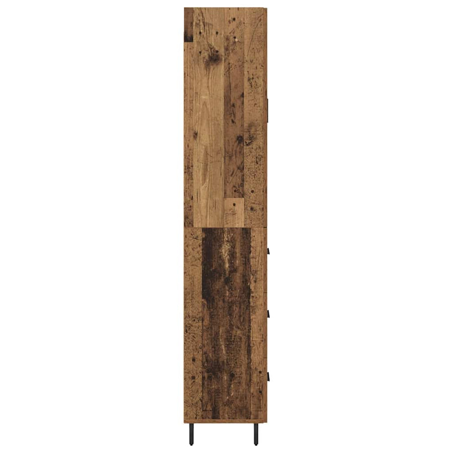 Hoge kast Oud Hout 69,5 x 34 x 180 cm Geengineerd Hout en Glas