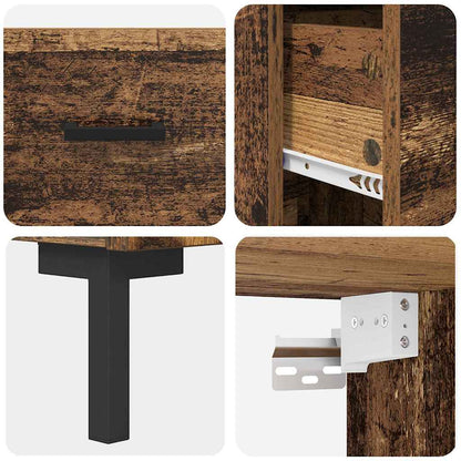 Hoge kast met lade Oud Hout 69,5 x 32,5 x 180 cm Bewerkt hout