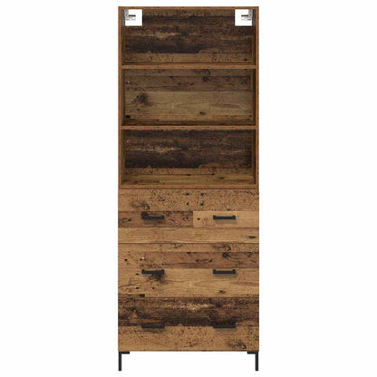 Hoge kast met lade Oud Hout 69,5 x 32,5 x 180 cm Bewerkt hout